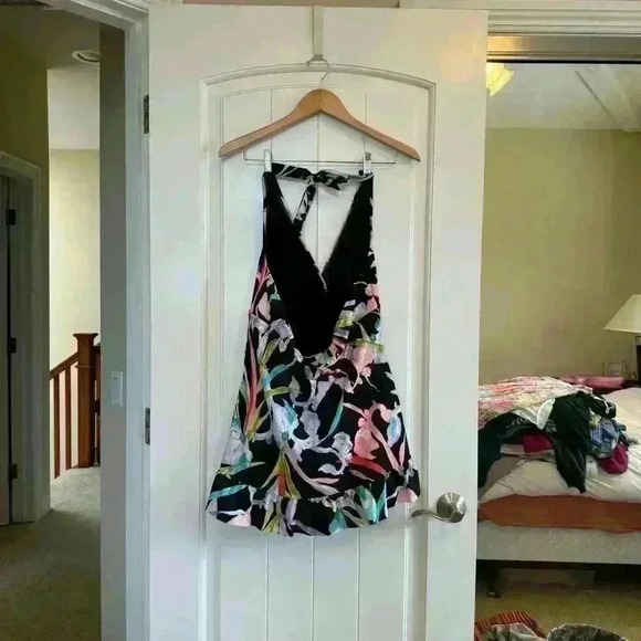 David Bowie Lightening Bolt Tie Dye White Grey Cropped, Size 3X - Picture 3 of 6